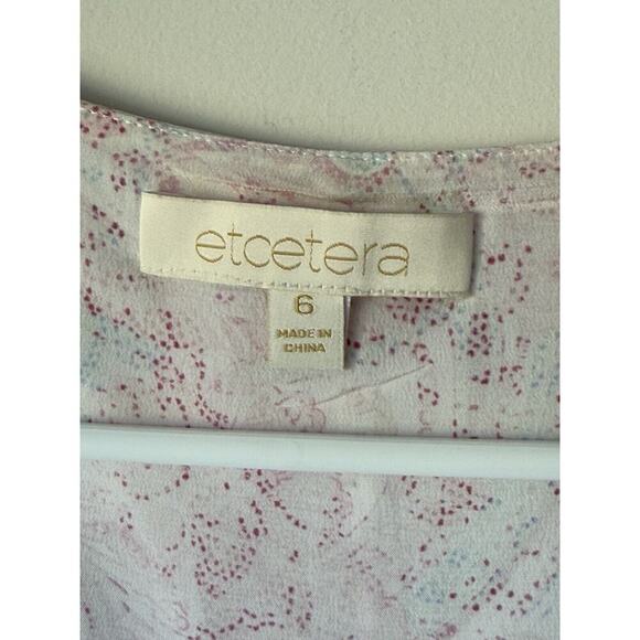 Etcetera 100% Silk Chiffon Floral Sleeveless Top Size 6 Pink Great Condition​ - Picture 3 of 6
